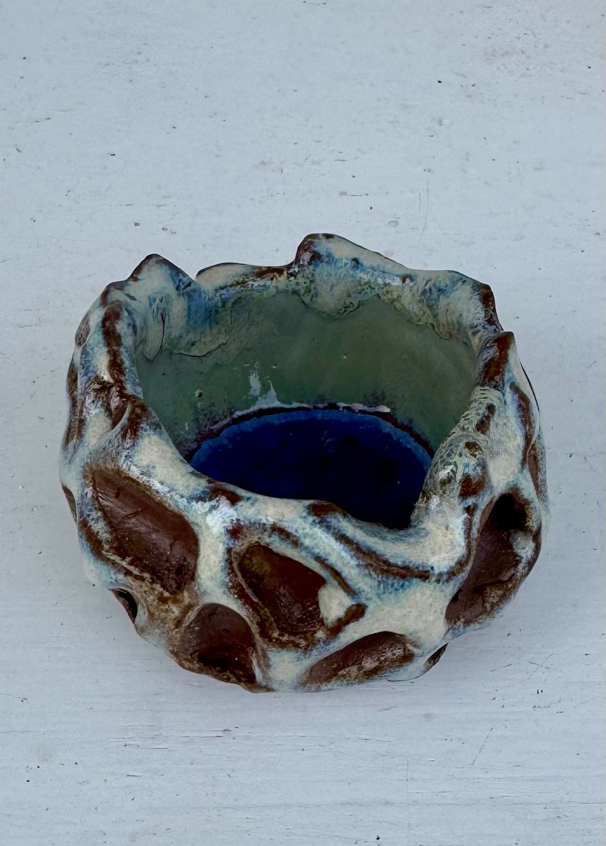 Ceramic carved trinket dish